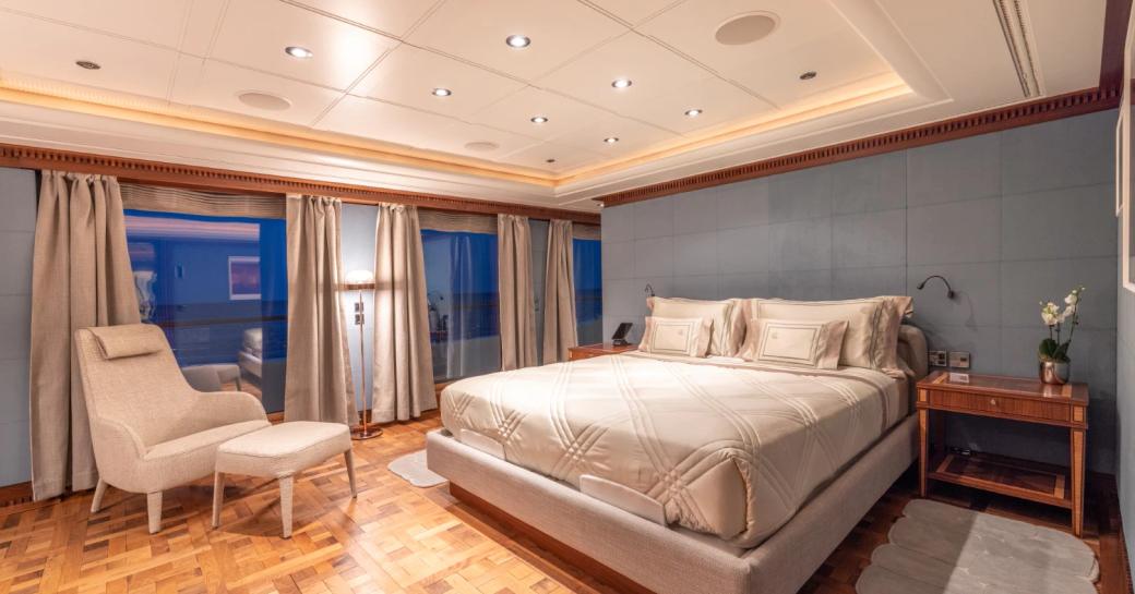 Double guest cabin with central berth onboard charter yacht CARINTHIA VII
