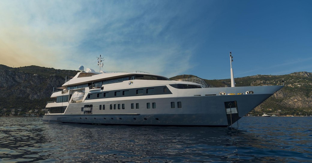 superyacht SERENITY anchors in Greece on a private yacht charter