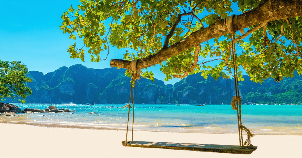 Swing in tranquil area of yacht charter destination Thailand