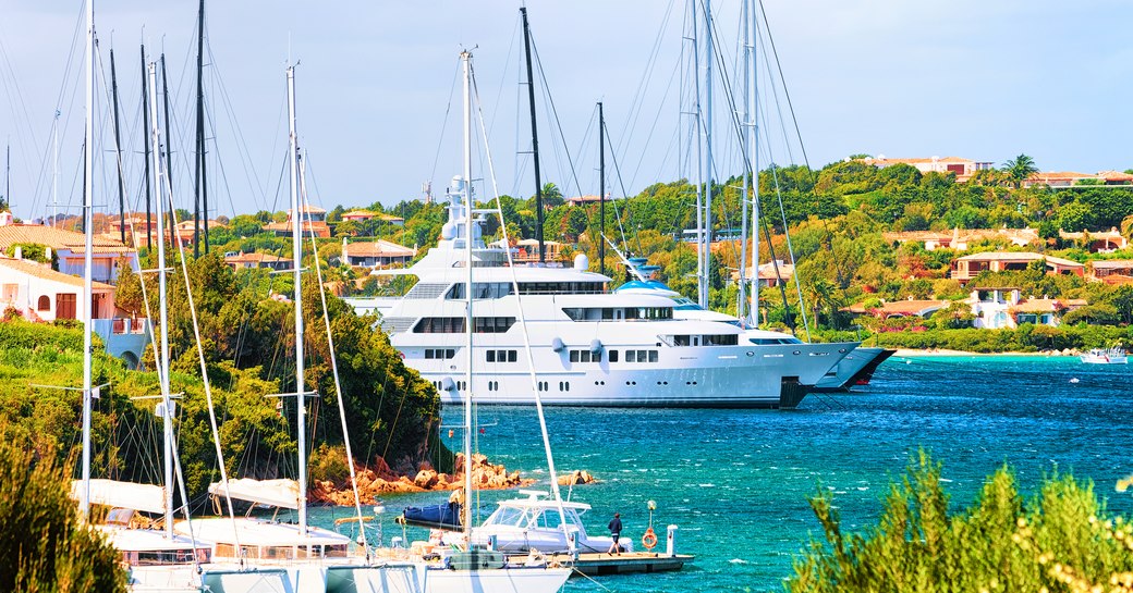 Superyacht charters at anchor in Med
