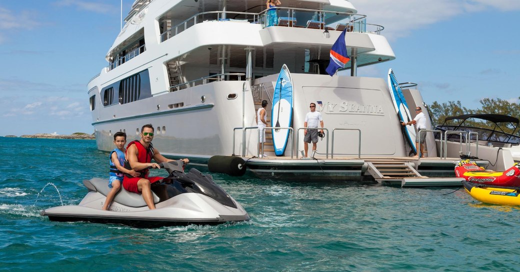 Charter yacht My Seanna in Caribbean sea with water toys 