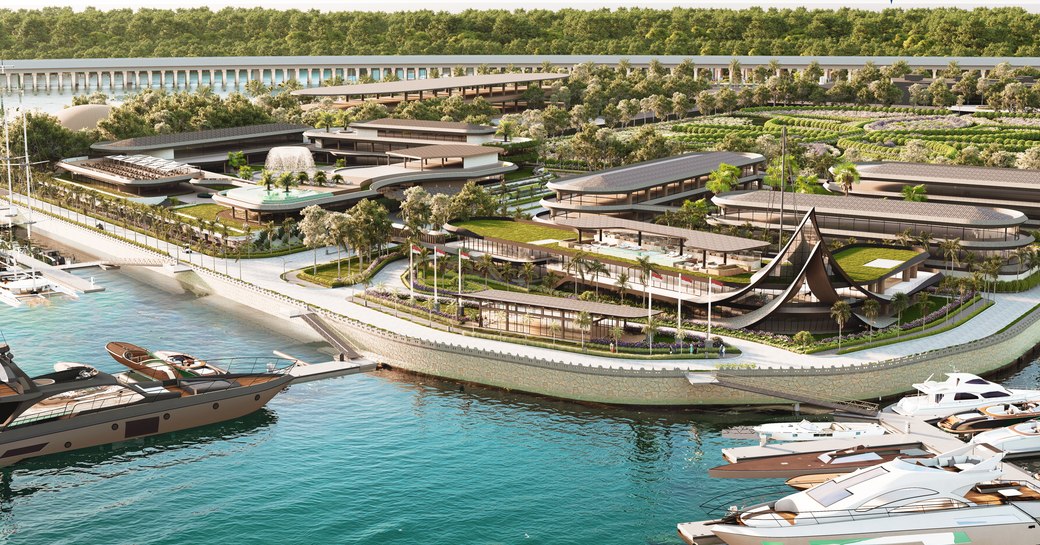 Rednering of the infrastructure of the Bali Benoa Marina