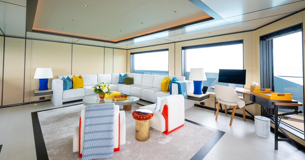 Interiors onboard charter yacht LIMERENCE