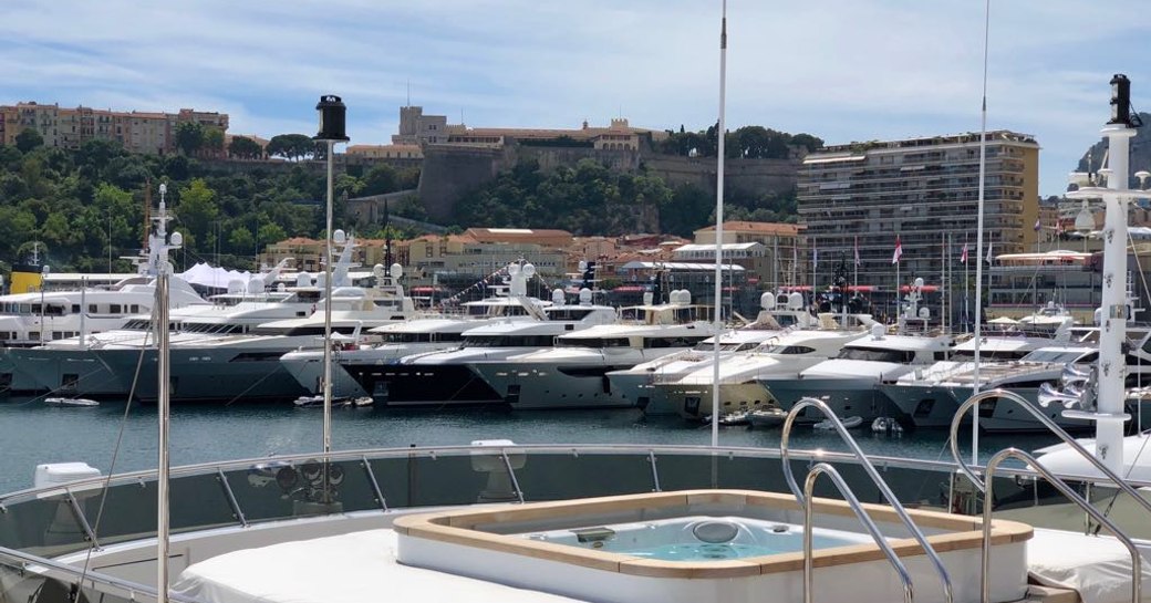 A Jacuzzi overlooking the yachts at Port Hercules