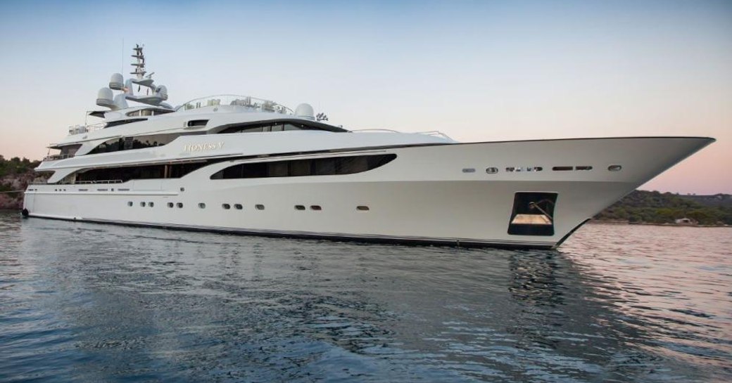 Motor yacht LIONESS V sat at-anchor