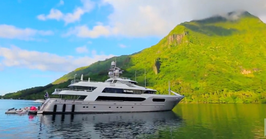 superyacht My Seanna anchors in Tahiti as part of Below Deck season 6 with Captain Lee Rosbach at the helm