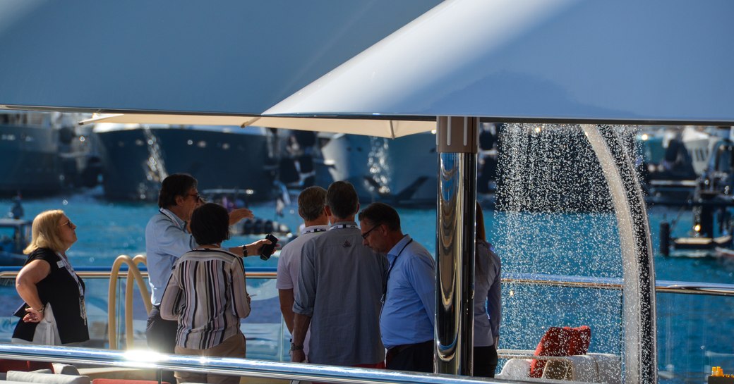 waterfall jacuzzi in superyacht dar during monaco yacht show 2018