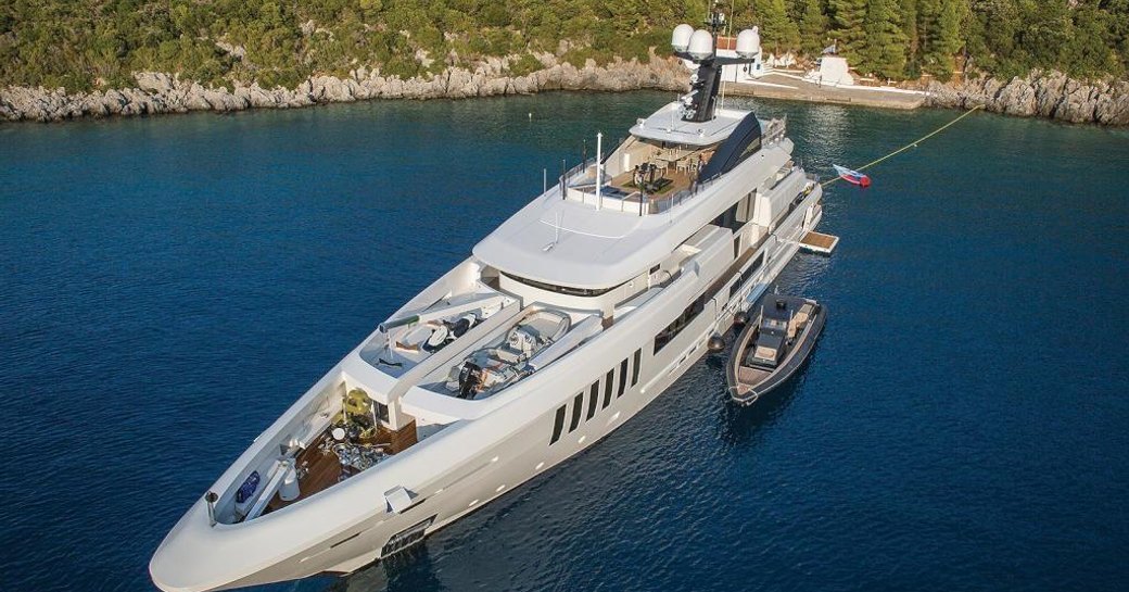 Superyacht OURANOS sat at-anchor