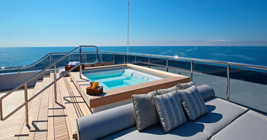 Sundeck spa pool on M/Y PLANET NINE