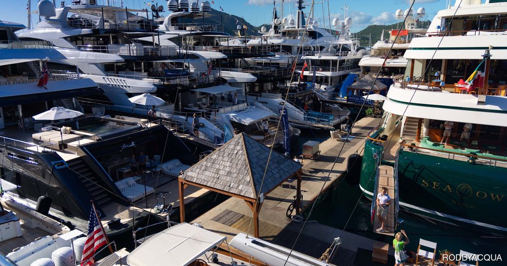 Superyacht charters berthed in Antigua