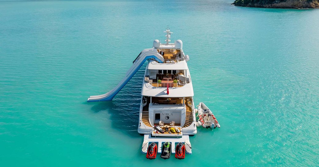 superyacht in the caribbean sea