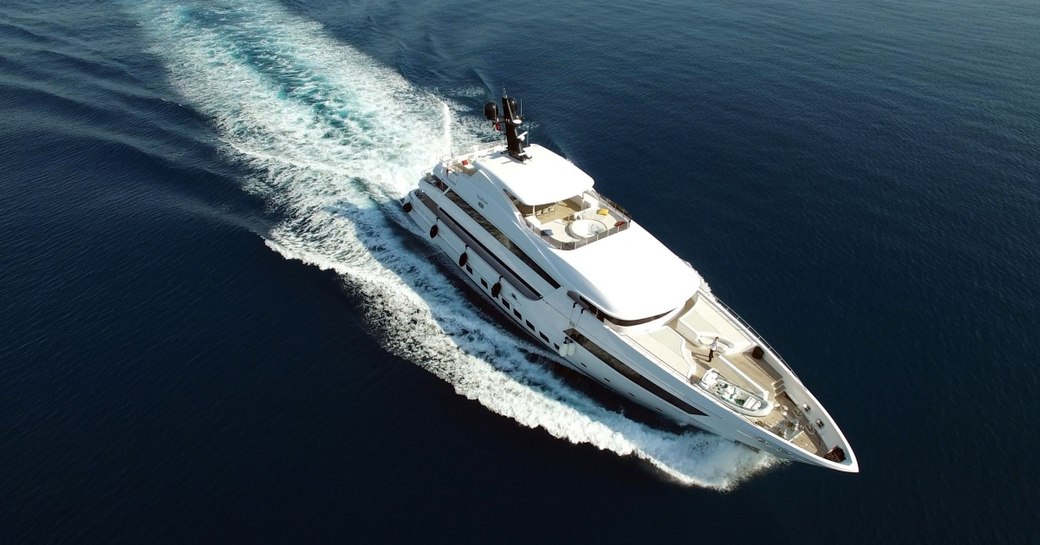 Superyacht BEBE underway