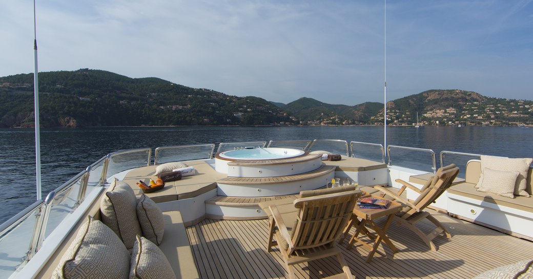 sundeck of superyacht lady g ii