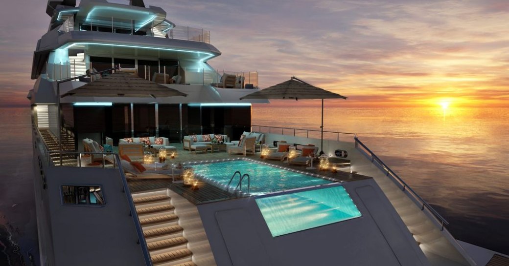 benetti yacht alkhor main deck pool