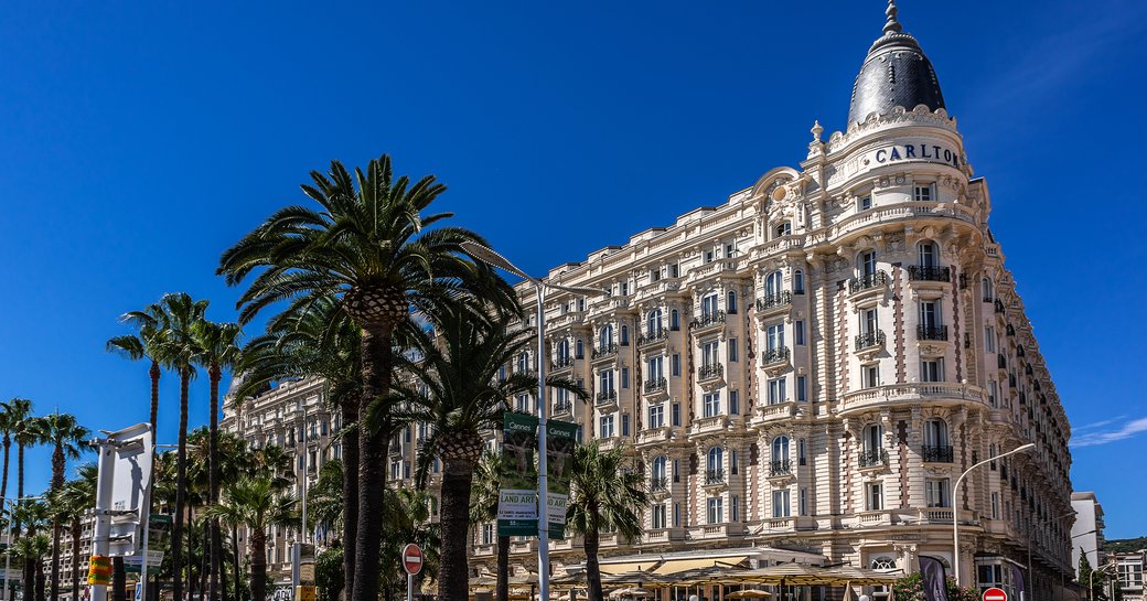 Overview of the exteriors of the Cannes Carlton Hotel