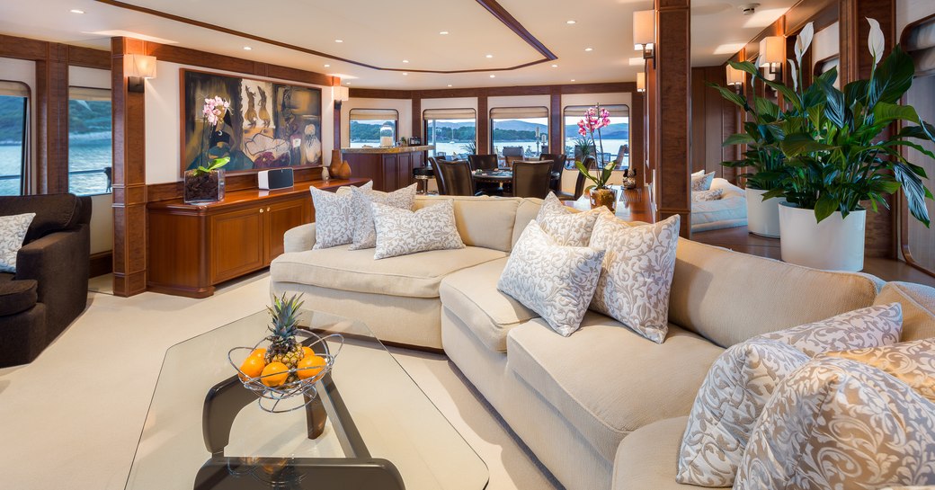 main salon on superyacht brazil