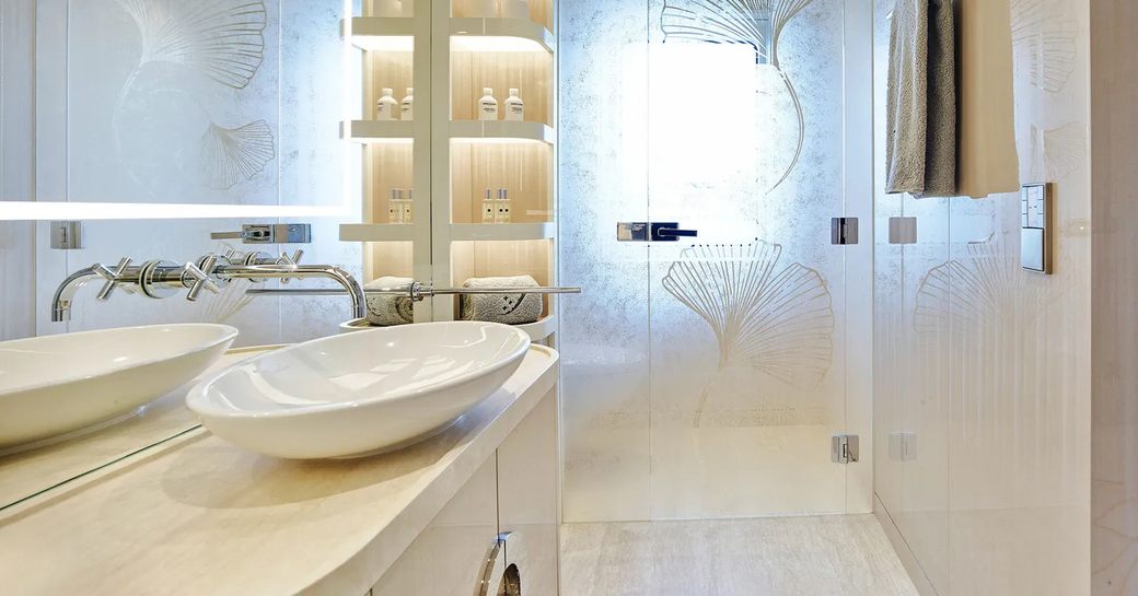 superyacht soaring master bathroom