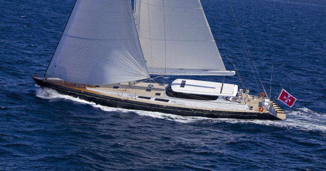 luxury sailing superyacht underway