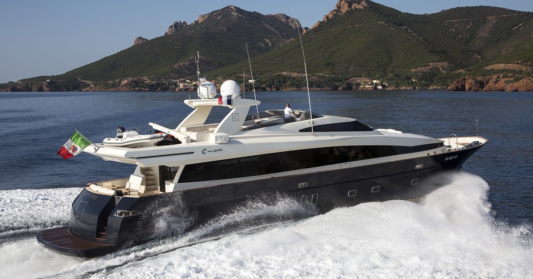 luxury charter yacht cappuccino on the water