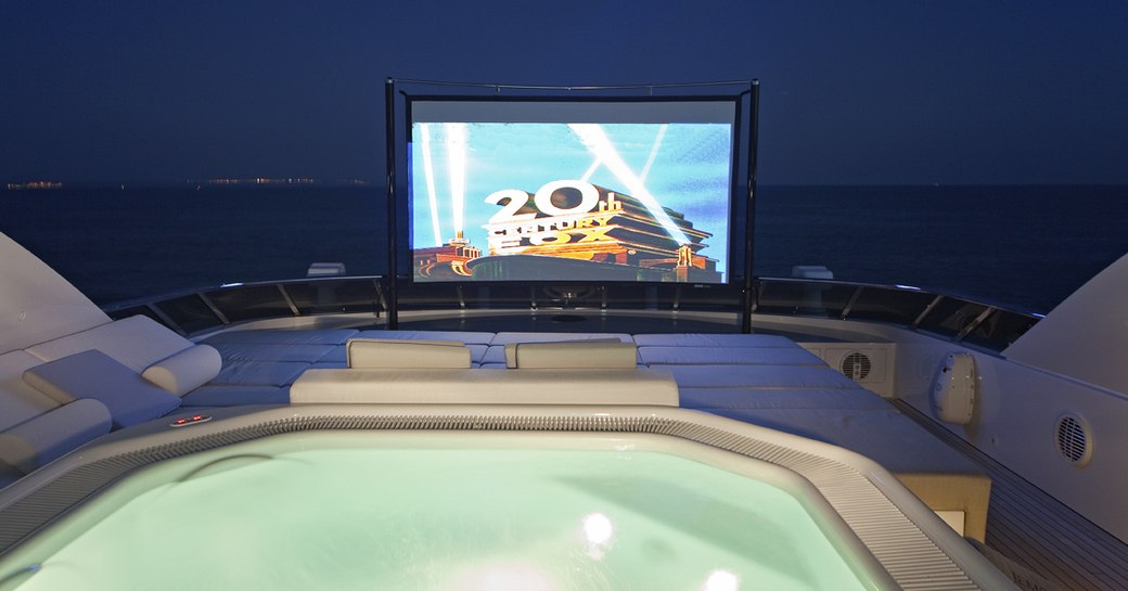 Outdoor cinema onboard MY Jems