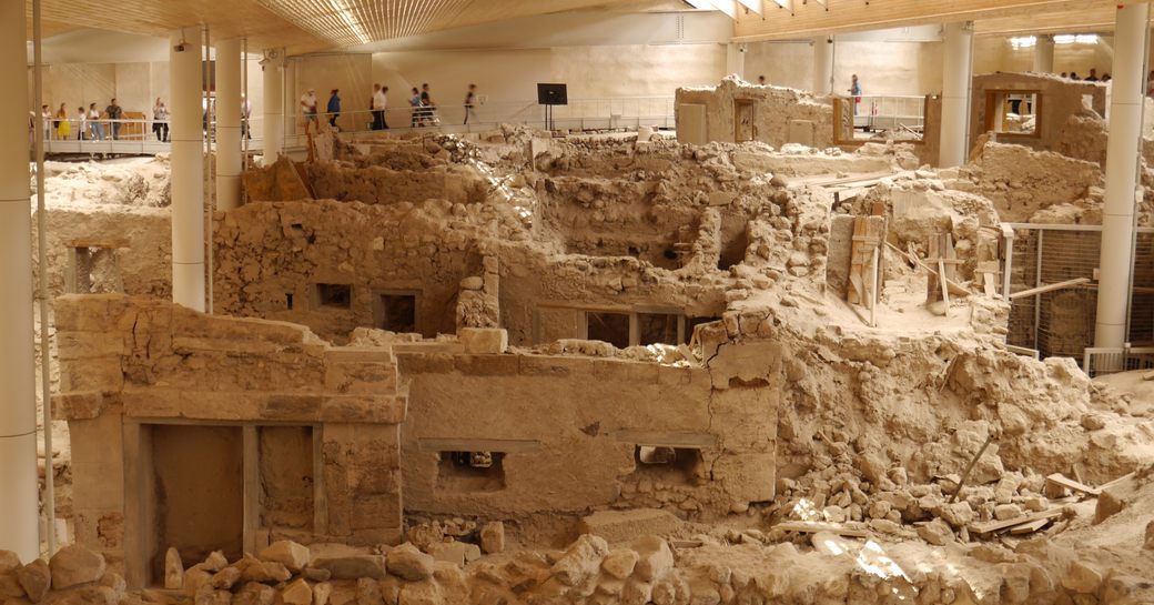 Partially excavated town of Akrotiri revealed for tourists