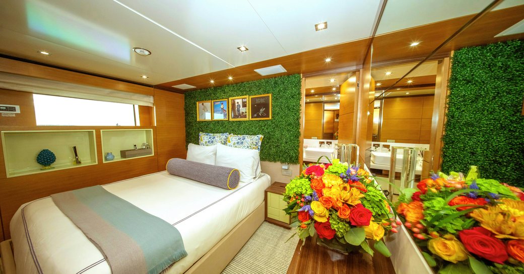 Double guest cabin onboard luxury yacht charter REHAB