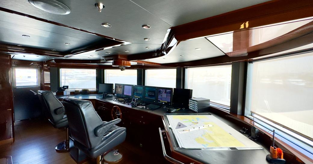 Helm station onboard charter yacht SEAKID II