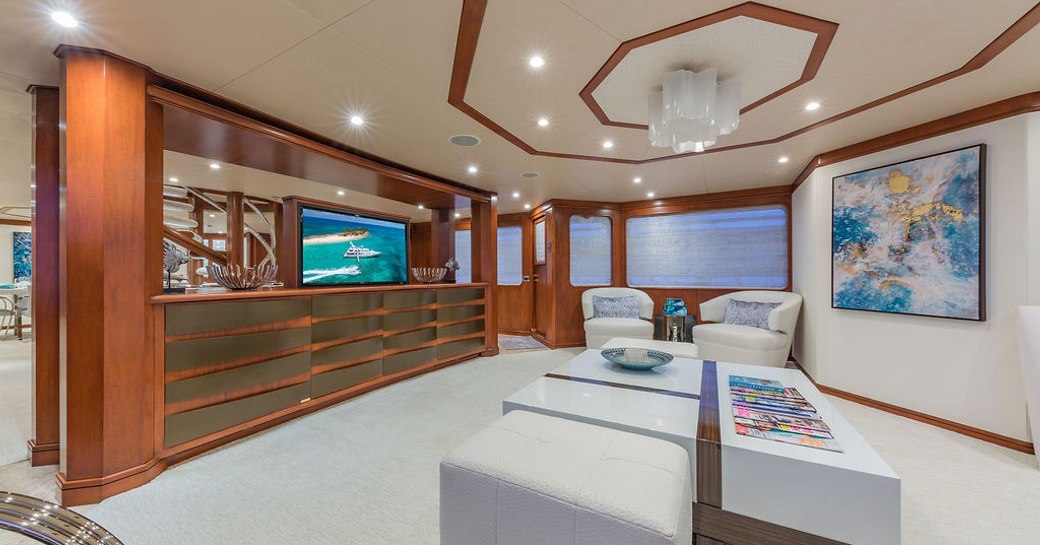 Main salon of superyacht At Last 