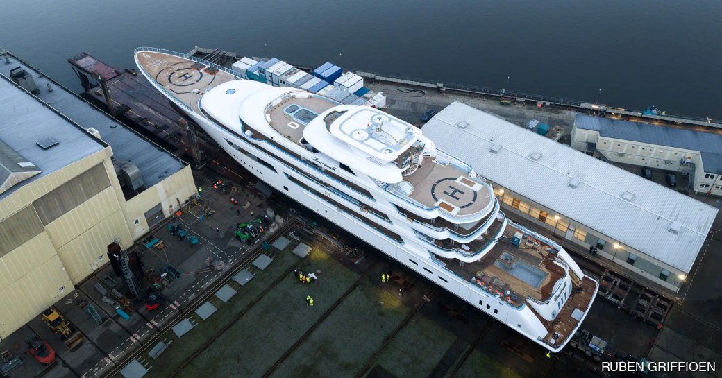 Superyacht BOARDWALK aerial view