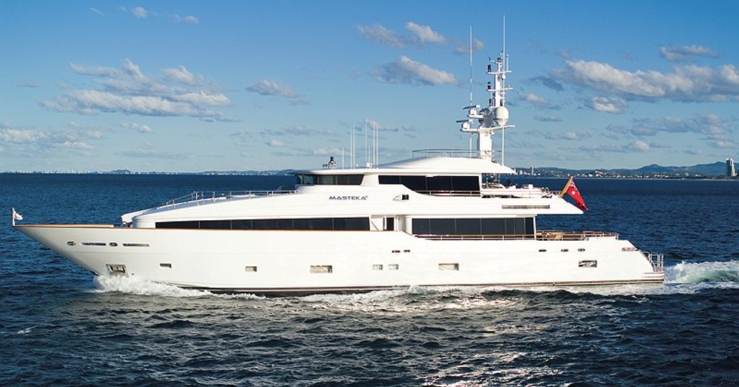 superyacht Masteka 2 cruising on a luxury yacht charter in the South Pacific