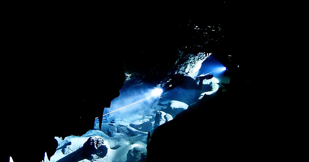 Amfitriti Caves, Pantieronisi island near Paros, Greece