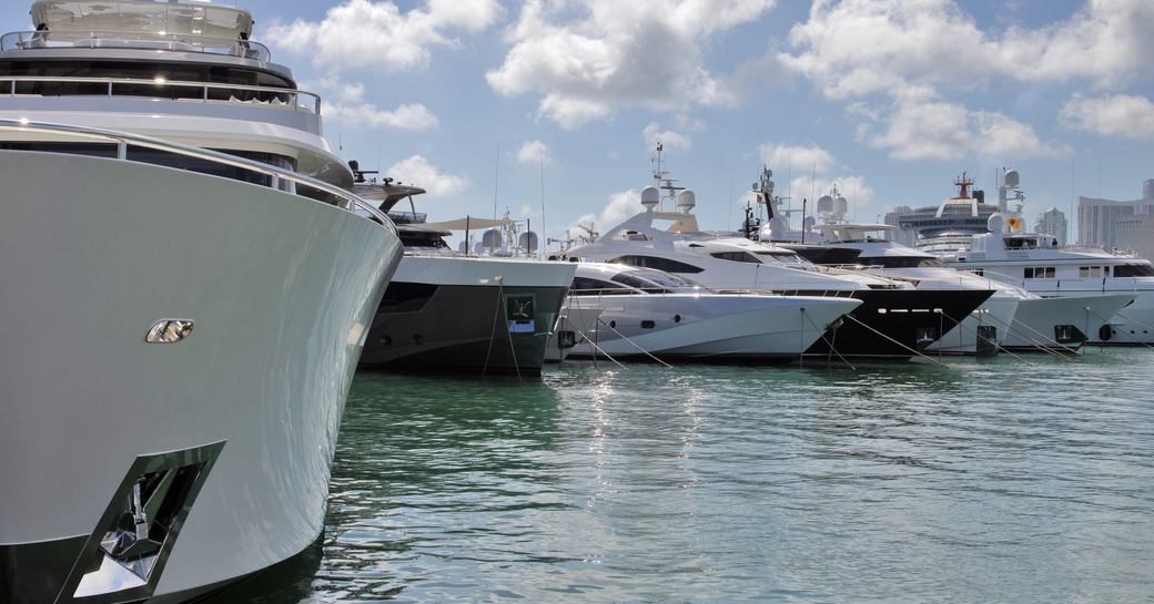 Miami International Boat Show superyachts berthed