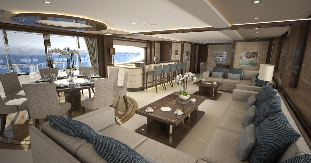 Main salon onboard MY Princess AVK