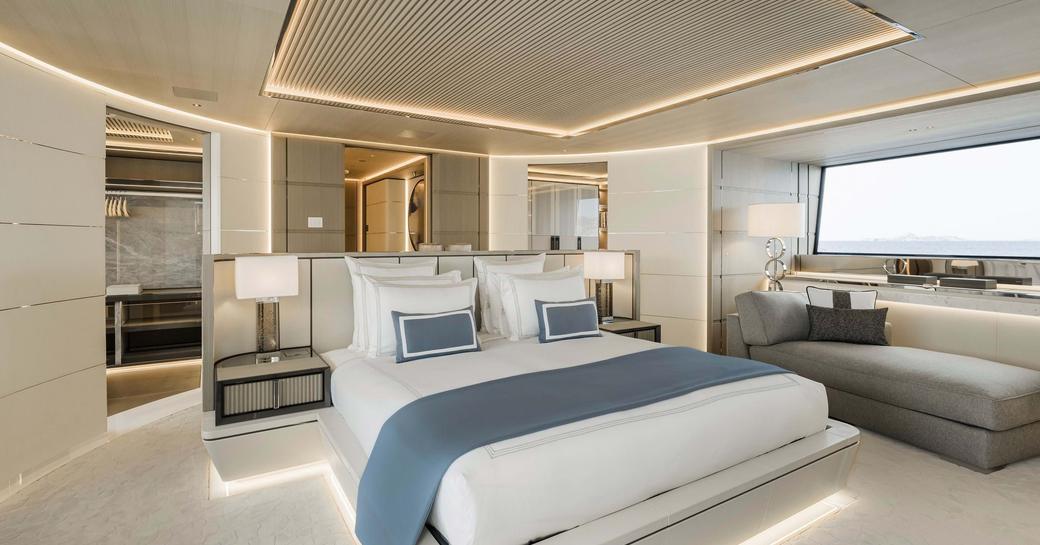 Charter yacht LASATA master cabin with central berth