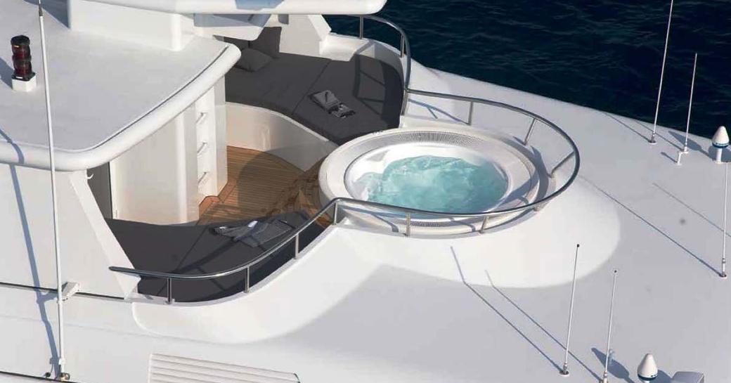 Deck Jacuzzi onboard yacht charter CYAN