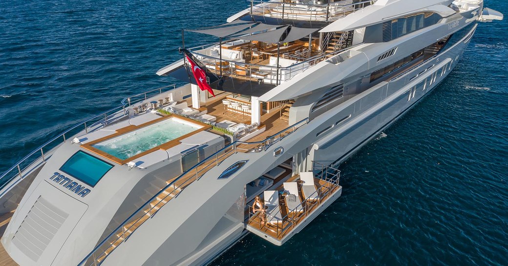 side balconies and aft decks on megayacht tatiana