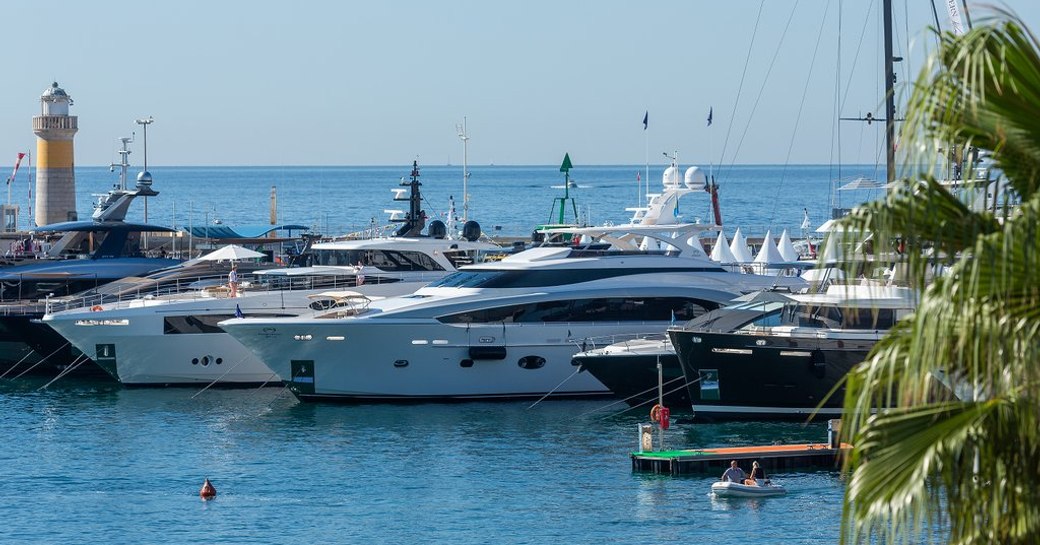 the Super Yachts Extension in the Old Port at the Cannes Yachting Festival