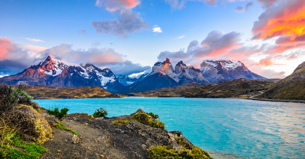 sunsets over mountains in Patagonia in South America