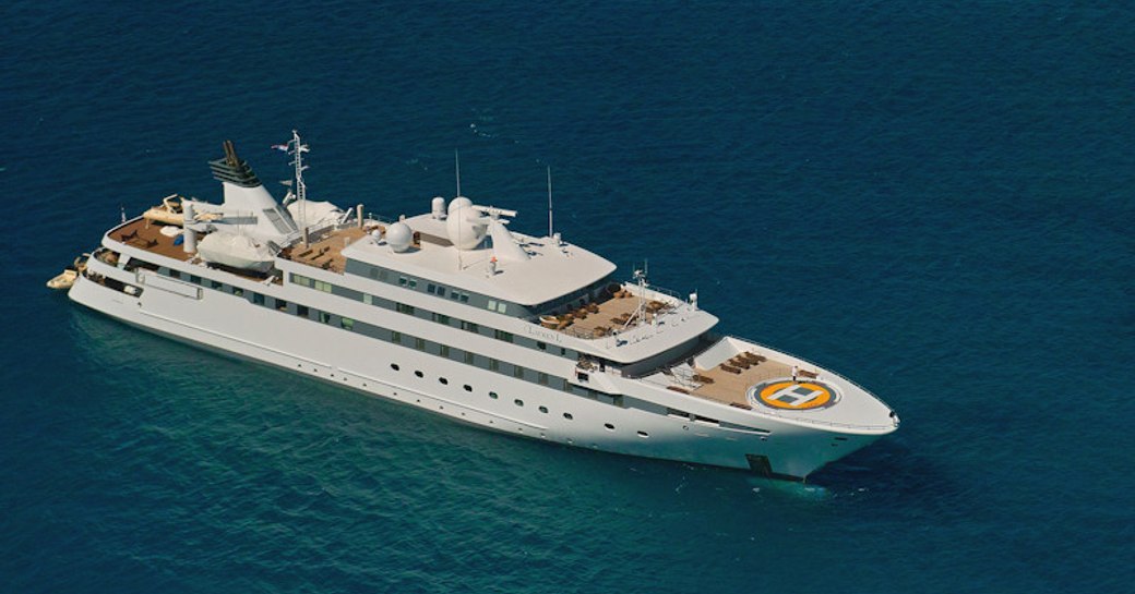 Superyacht Lauren L in the ocean 