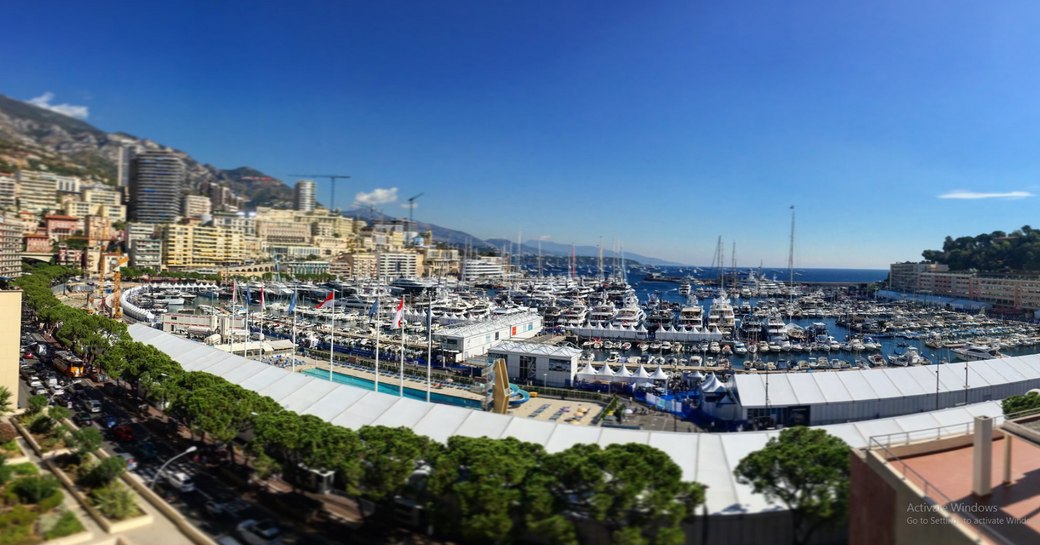 the world's most desirable superyachts line up in Port Hercules for the Monaco Yacht Show 2016