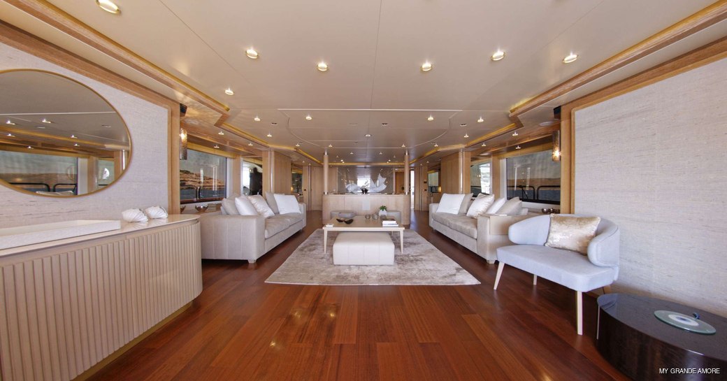 Main salon onboard MY Grande Amore