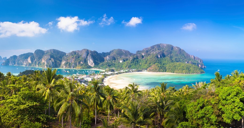 tropical, lush landscape of Phi-Phi Don, Thailand