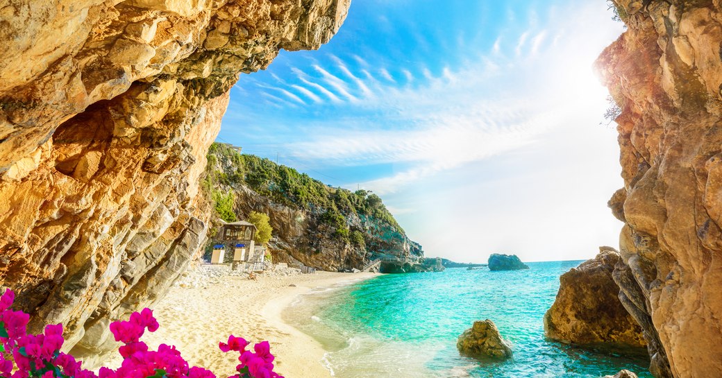 Beautiful secluded beach on Corfu Island, Greece