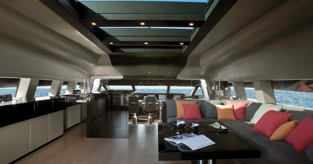 Upper salon of luxury yacht 4A