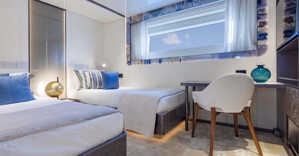 Twin cabin onboard charter yacht ACQUA CHIARA