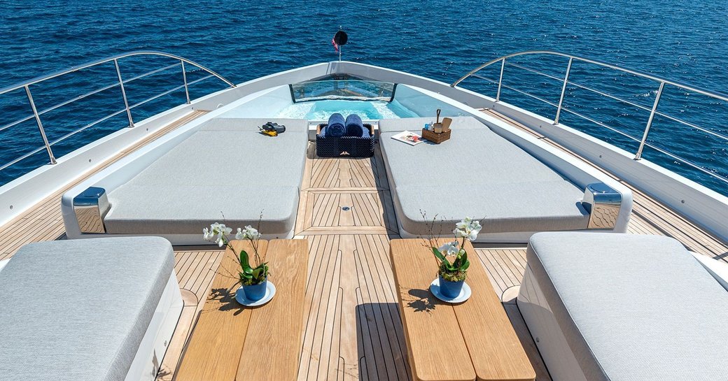 Sun pads onboard charter yacht ARSANA