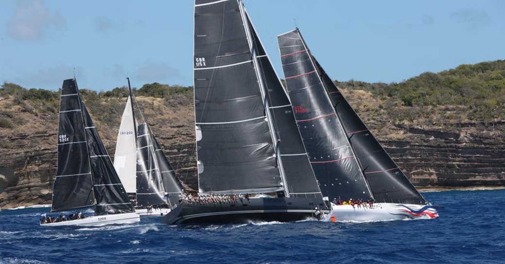 superyacht RORC Caribbean 600 competing in the first day of the RORC Caribbean 600