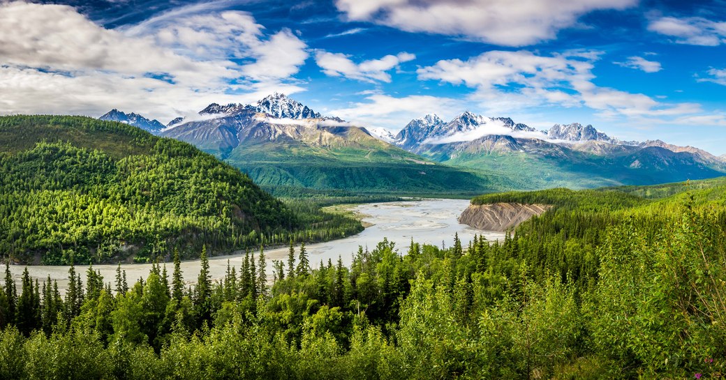 the evergreen forests of Alaska barely chartered by superyachts but certainly worth a vacation for complete privacy and seclusion in nature