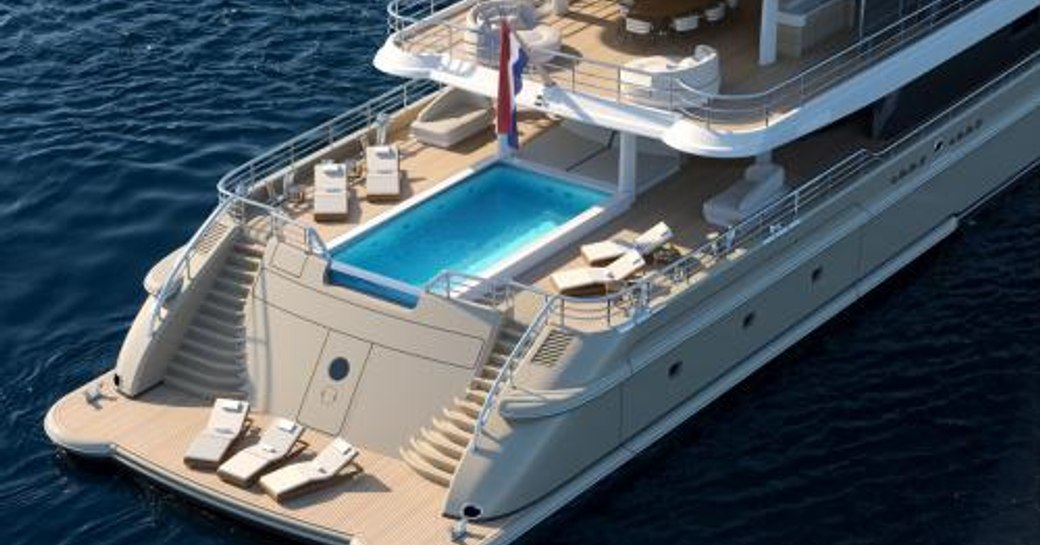 aft deck pool on luxury yacht synthesis