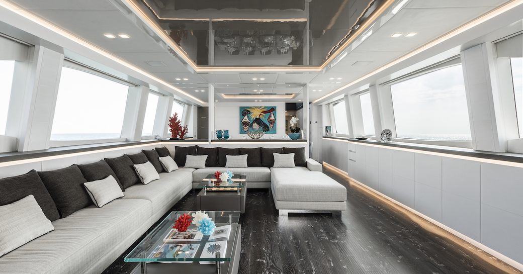 Main salon of superyacht SANDS